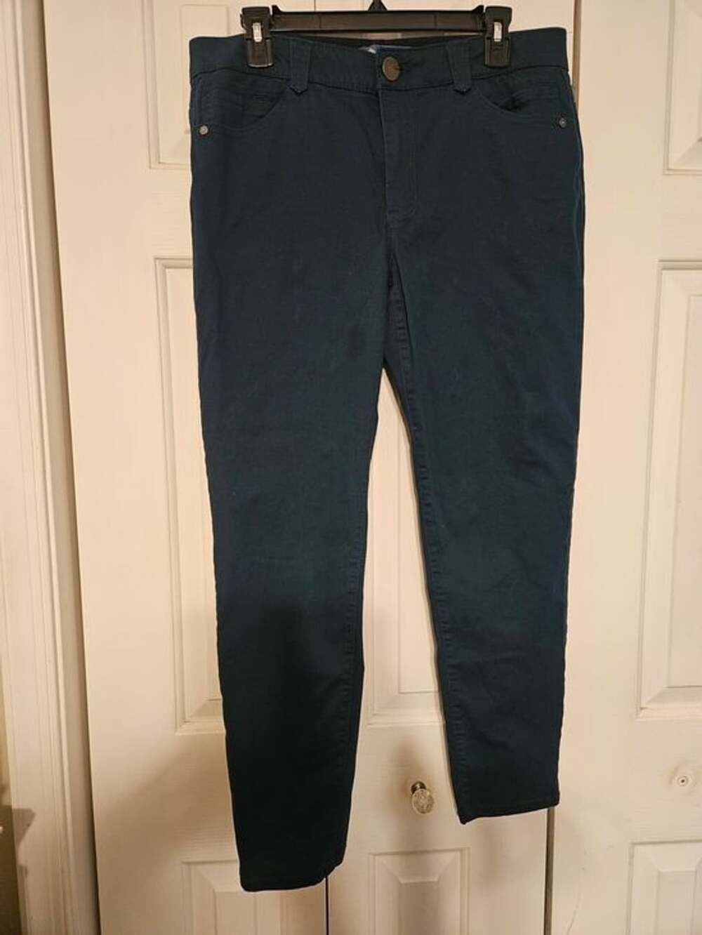 Democracy Ab Solution Size 12 Dark Teal Straight Leg Pants - Picture 2 of 4